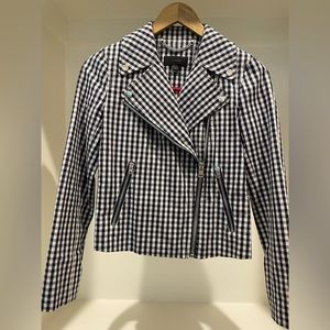 Gingham Moto Jacket